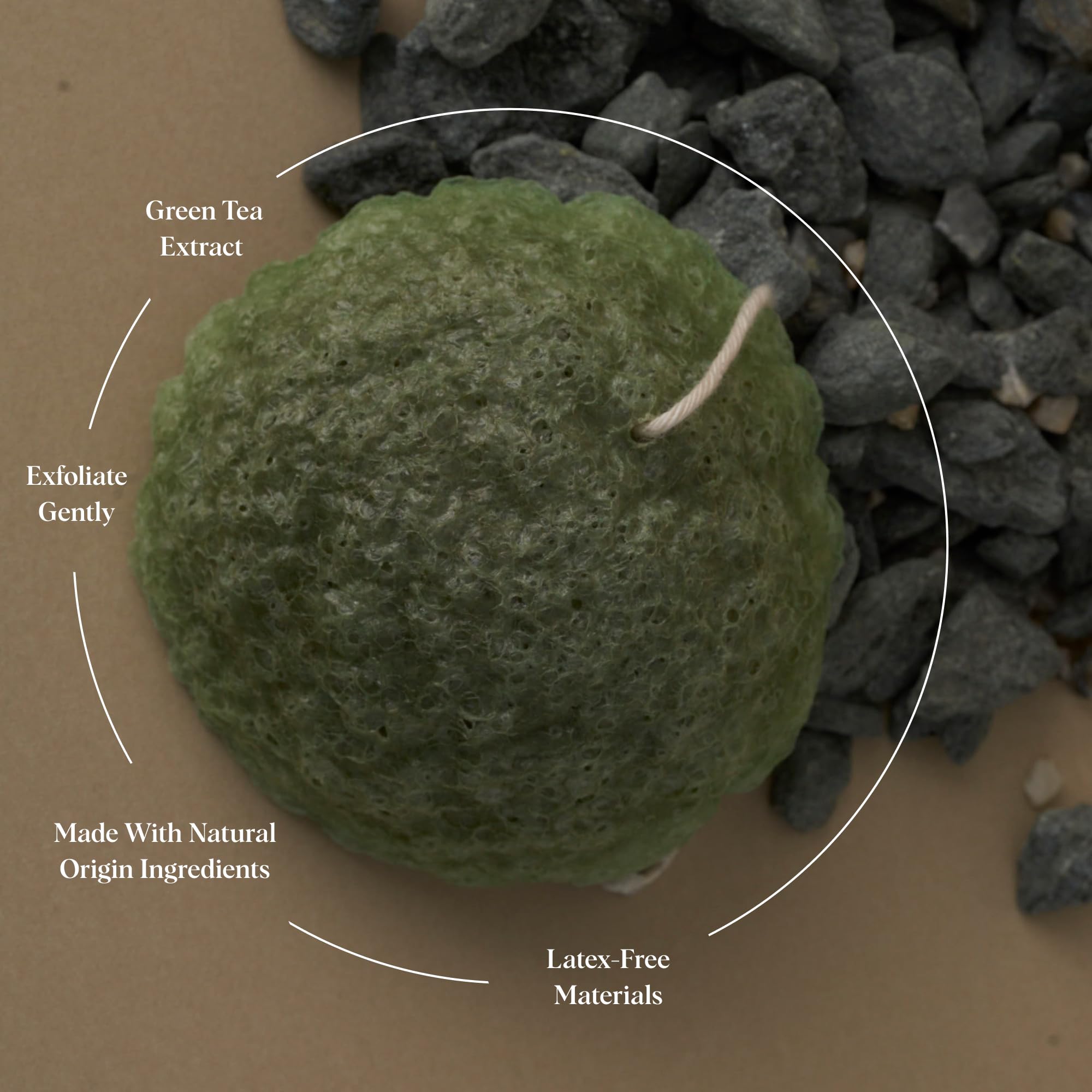 ILEM JAPAN Natural Konjac Sponge Face (Green Tea)