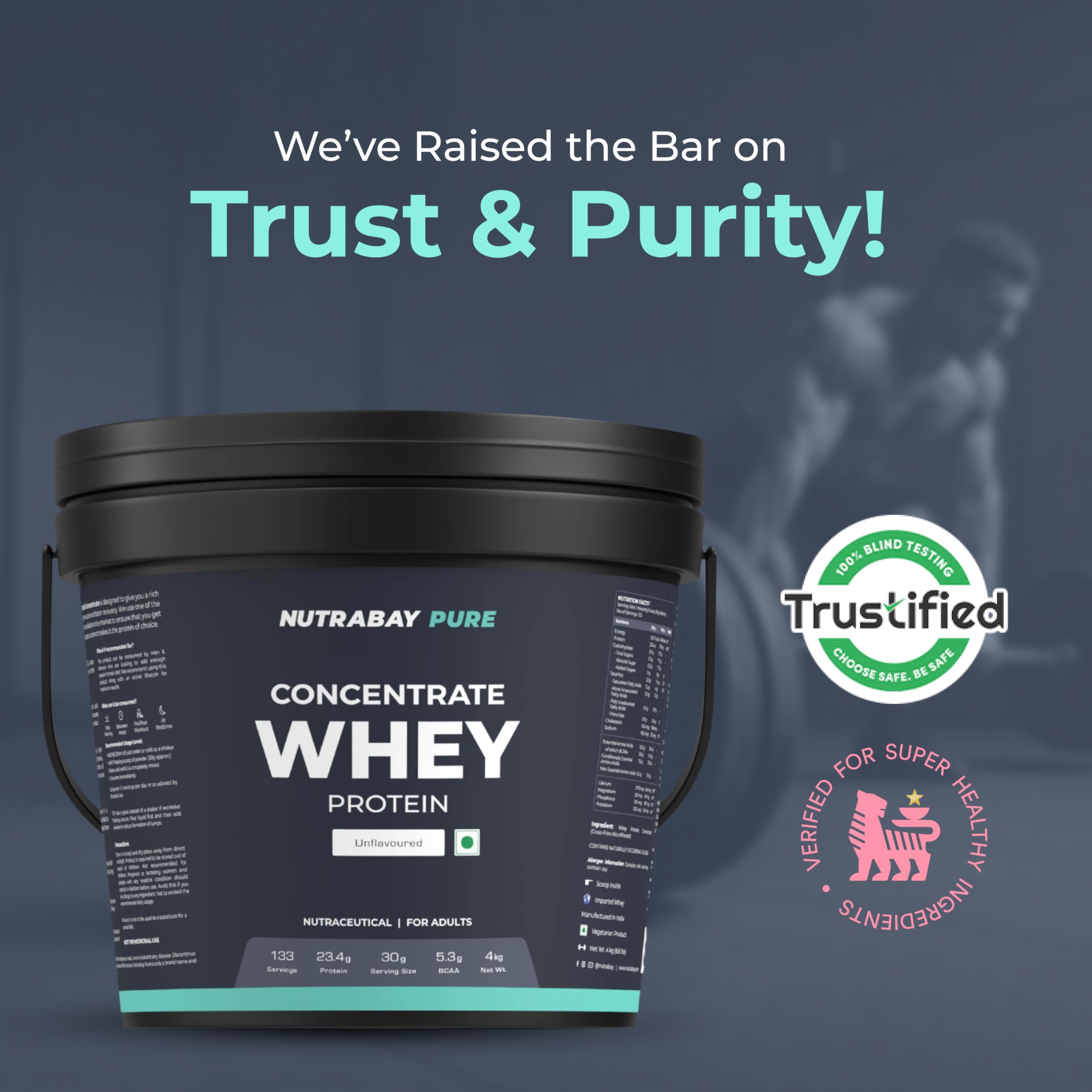 Nutrabay Concentrate Whey Protein Powder – Unflavoured