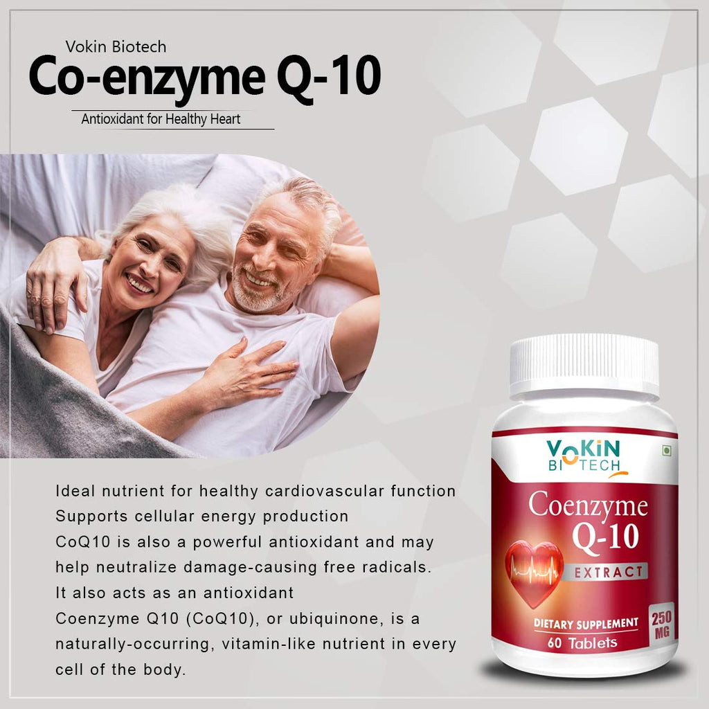 Vokin Biotech Natural Coenzyme Q-10 Rich in Antioxidant, Support Heart Health & Boosts Energy 250 mg