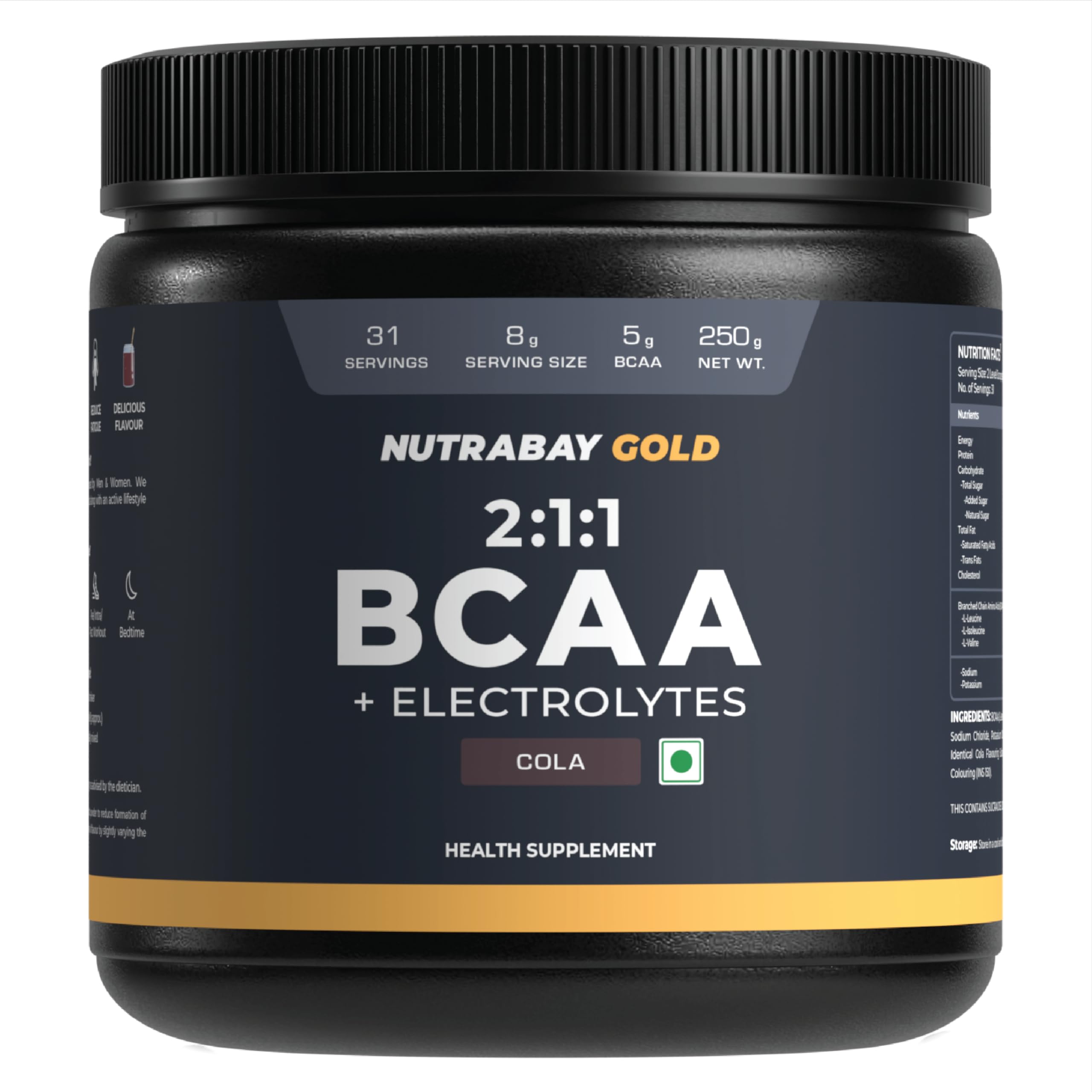 Nutrabay Gold BCAA 2:1:1 with Electrolytes - Cola