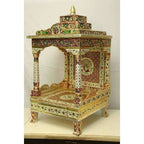 Silver Coated Multi Color Pooja Mandir / Pooja Mandiram Multi Color