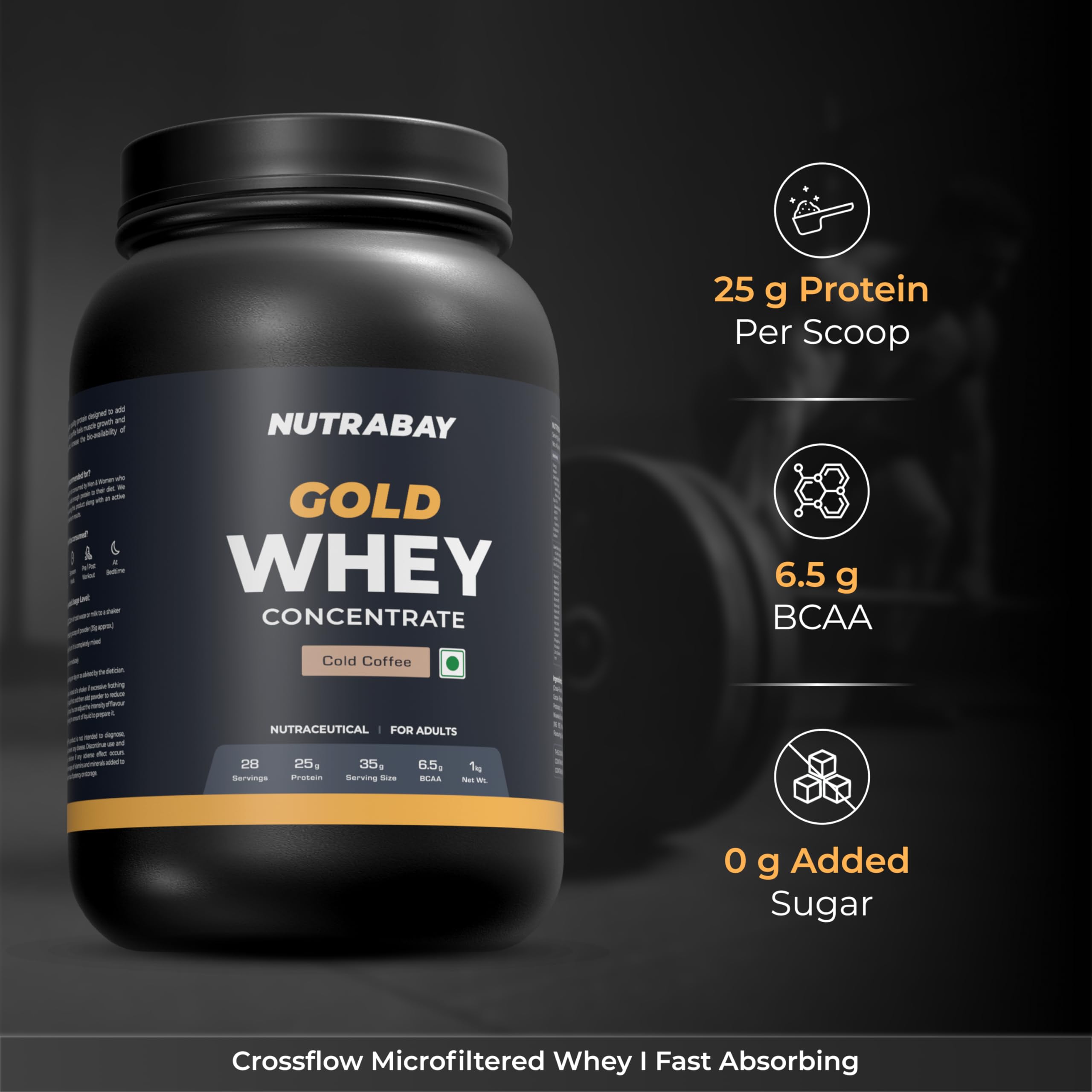 Nutrabay Gold Whey Protein Concentrate - Cold Coffee