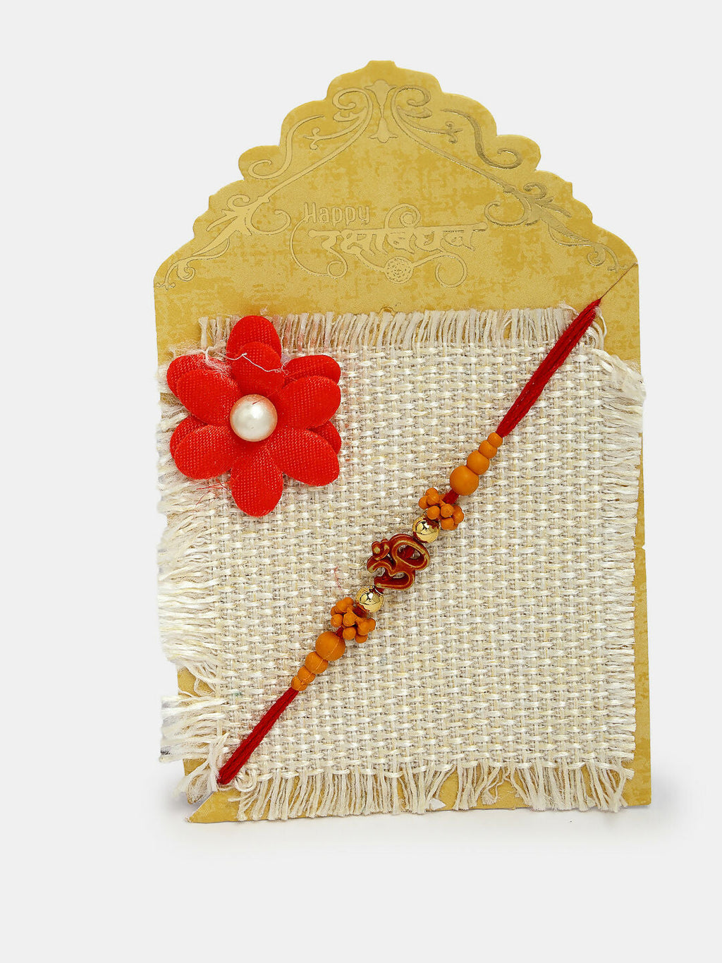NVR Men Set of 2 Gold-Toned Ganesha Stone-Studded Rakhi With Roli Chawal - Distacart