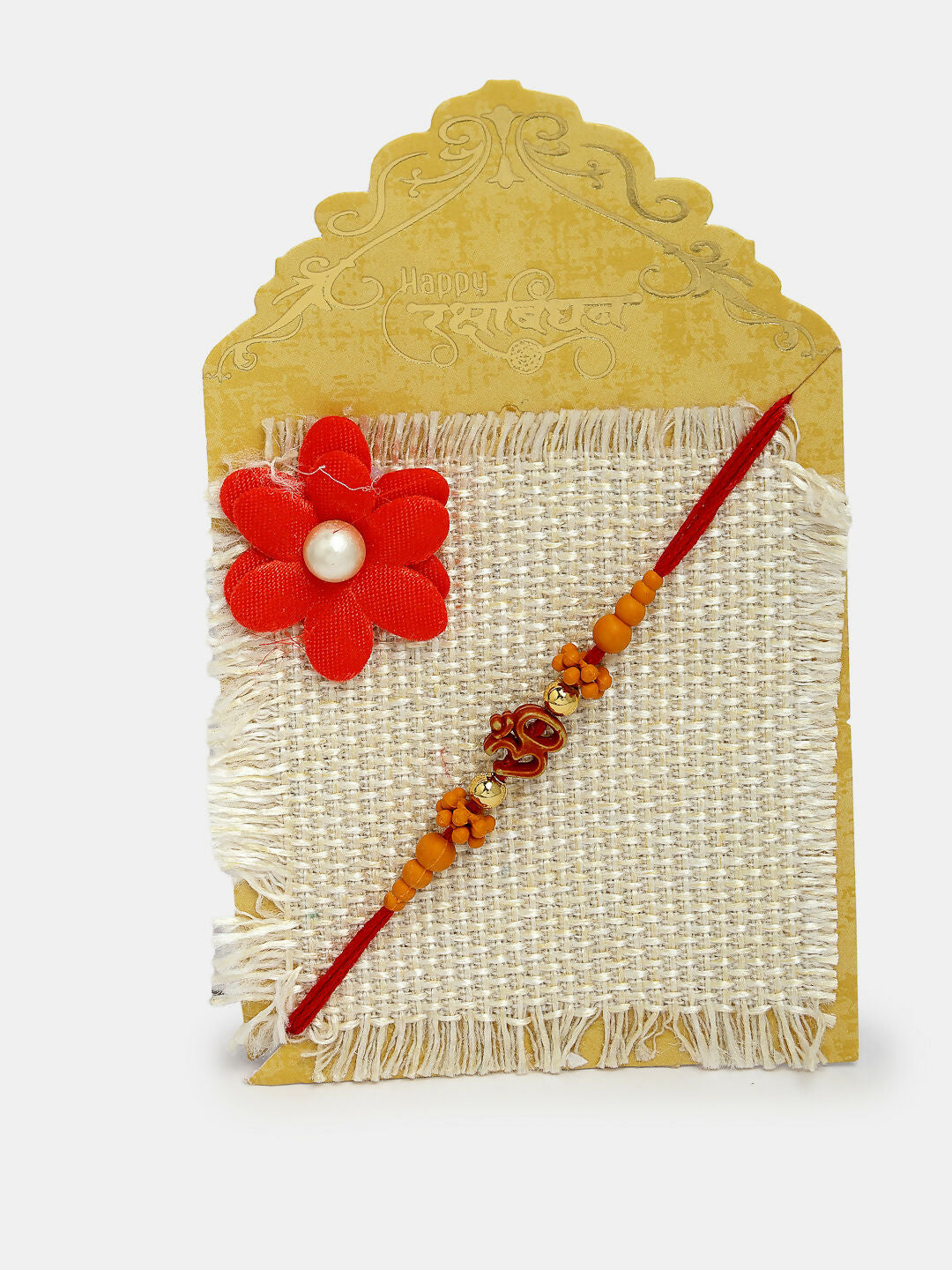 NVR Men Set of 2 Gold-Toned Ganesha Stone-Studded Rakhi With Roli Chawal - Distacart