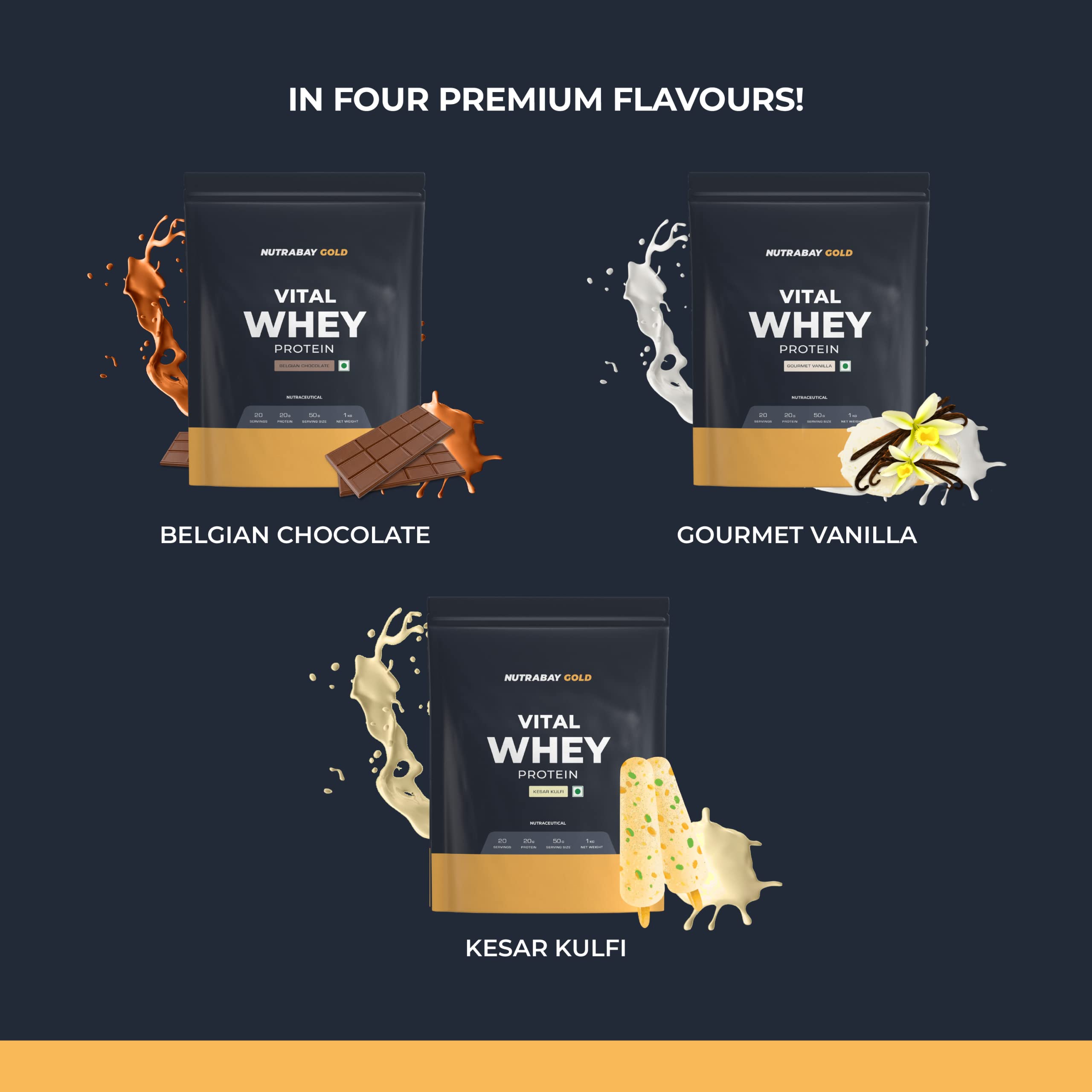 Nutrabay Gold Vital Whey Protein - Belgian Chocolate
