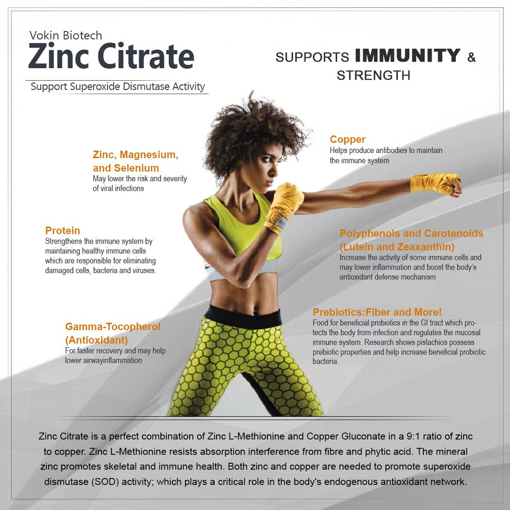 Vokin Biotech Zinc Citrate Supports Healthy Immune system Capsules