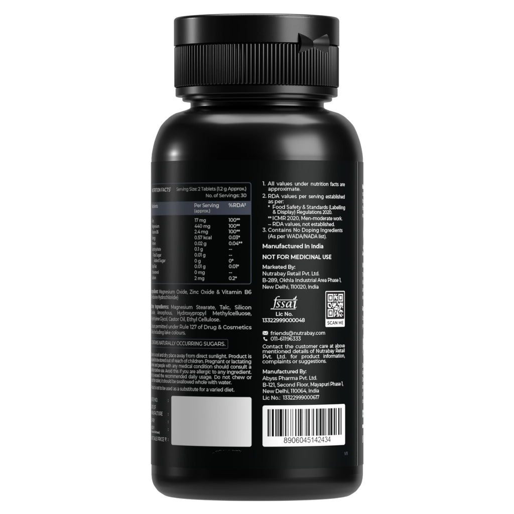 Nutrabay Zinc+ Magnesium B6 - 60 Tablets