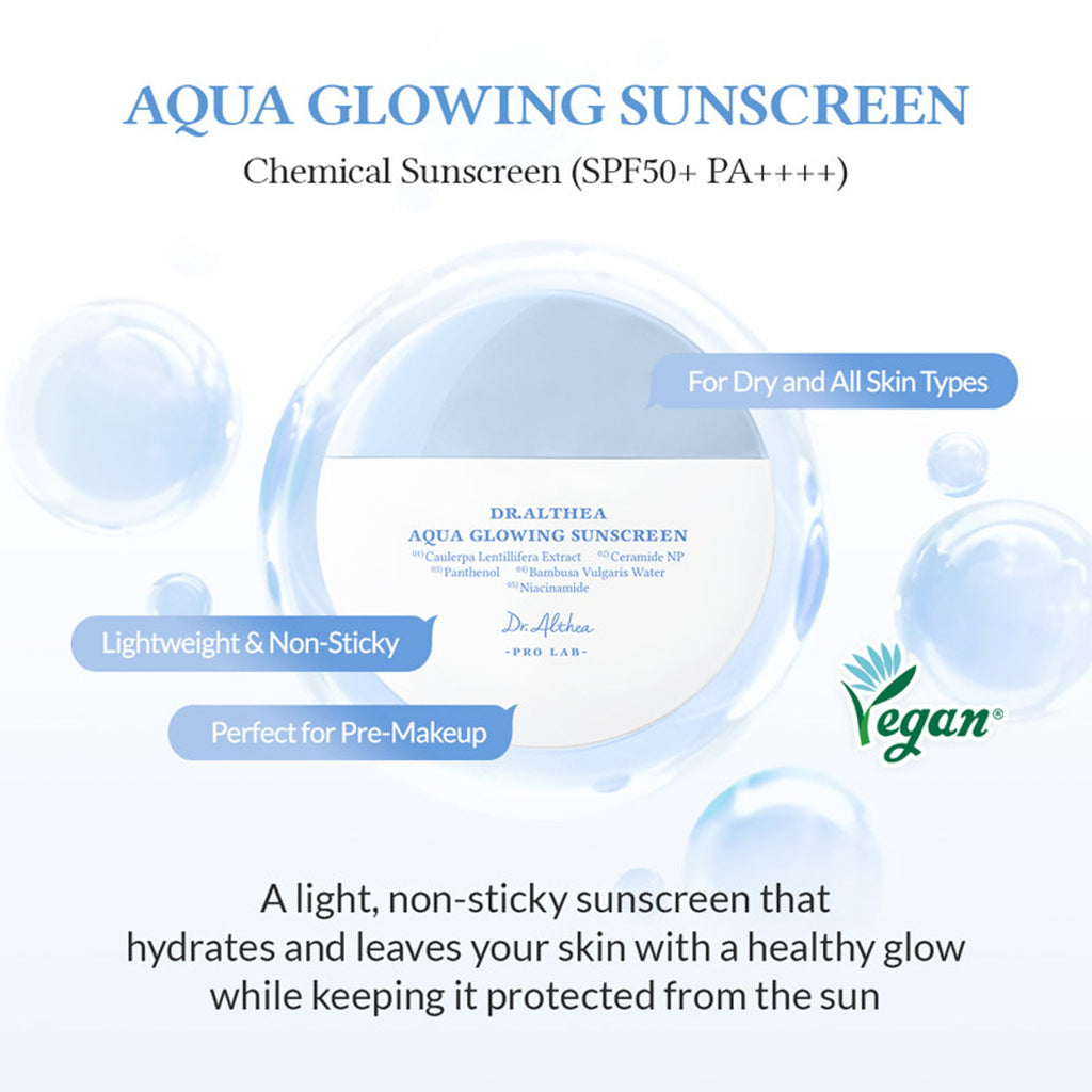 Dr.Althea Aqua Glowing Sunscreen: Hydrating & Luminous Sun Cream with SPF 50+ PA++++