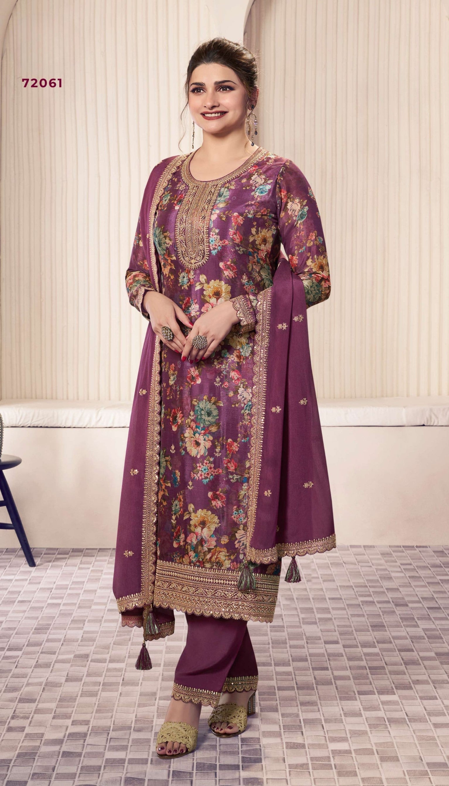 Anaita Purple Chinon Digital Print Sequence Embroidered Salwar Suit - Distacart