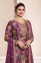 Anaita Purple Chinon Digital Print Sequence Embroidered Salwar Suit - Distacart