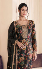 Anaita Black Chinon Digital Print Sequence Embroidered Salwar Suit - Distacart