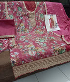 Anaita Pink Chinon Digital Print Sequence Embroidered Salwar Suit - Distacart