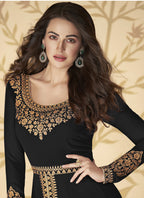 Vegaa Fashion Black Georgette Embroidered Anarkali Suit