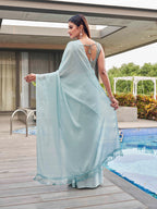 Tikhi Imli Woven Design Satin Ready to Wear Saree - Distacart