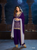 Anaita Purple Silk Farshi Salwar Suit With Codding Dori & Sequence Work - Distacart