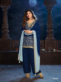 Anaita Navy Blue Silk Farshi Salwar Suit With Codding Dori & Sequence Work - Distacart