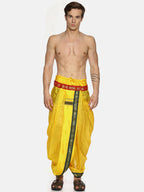 Sethukrishna Men Yellow Solid Readymade Dhoti Pants - Distacart