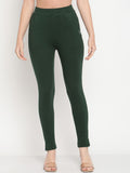 TAG 7 Women Green Solid Ankle Length Leggings