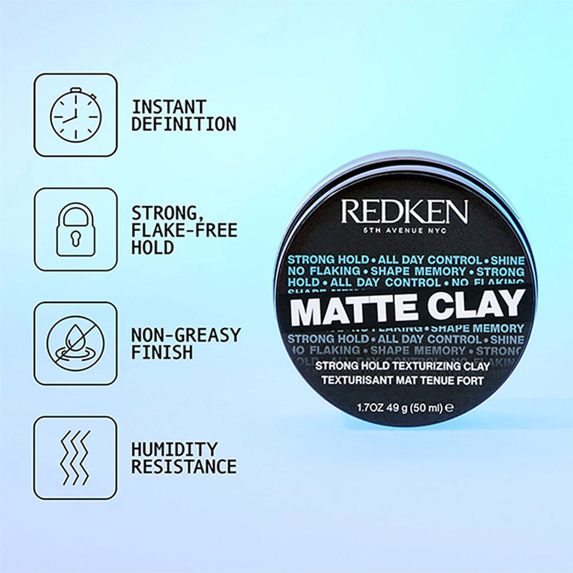 Redken Matte Clay Strong Hold For Texturizing Hair That Lasts All Day - For Men & Women