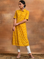 Aks Ethnic Motifs Printed Pure Cotton Straight Kurta