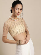 Saree Mall White & Golden Floral Muga Saree - Distacart