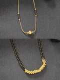 NVR Women's Set of 2 Black Gold-Polished & Beaded Mangalsutra - Distacart