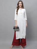 TAG 7 Women Hem Design Flared Ethnic Palazzos