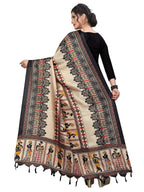 Vamika Black Latest Printed Khadi Bhagalpuri Dupatta