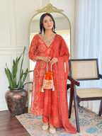 The52 Women's Gorgeous Rayon Embroidery Straight Kurta with Pant And Dupatta Set - Distacart
