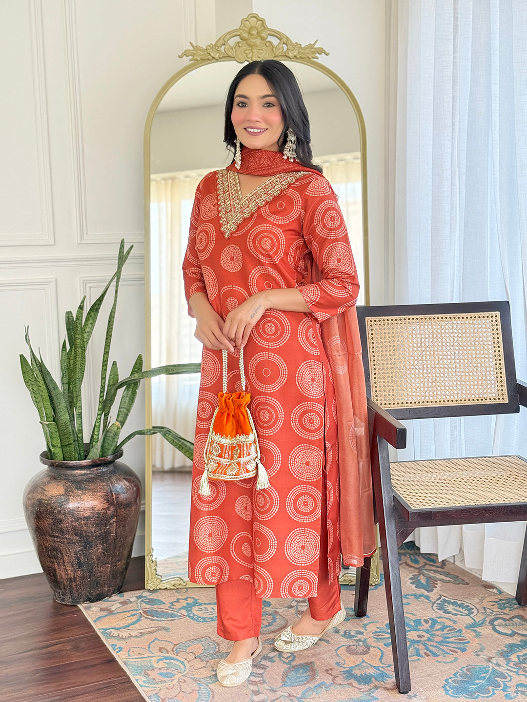 The52 Women's Gorgeous Rayon Embroidery Straight Kurta with Pant And Dupatta Set - Distacart