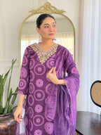 The52 Women's Gorgeous Rayon Embroidery Straight Kurta with Pant And Dupatta Set - Distacart