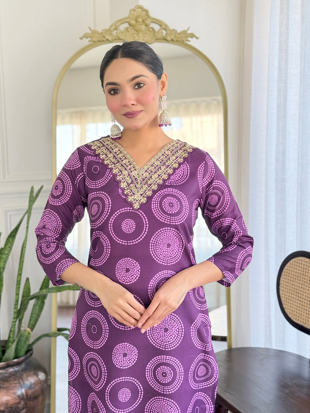 The52 Women's Gorgeous Rayon Embroidery Straight Kurta with Pant And Dupatta Set - Distacart