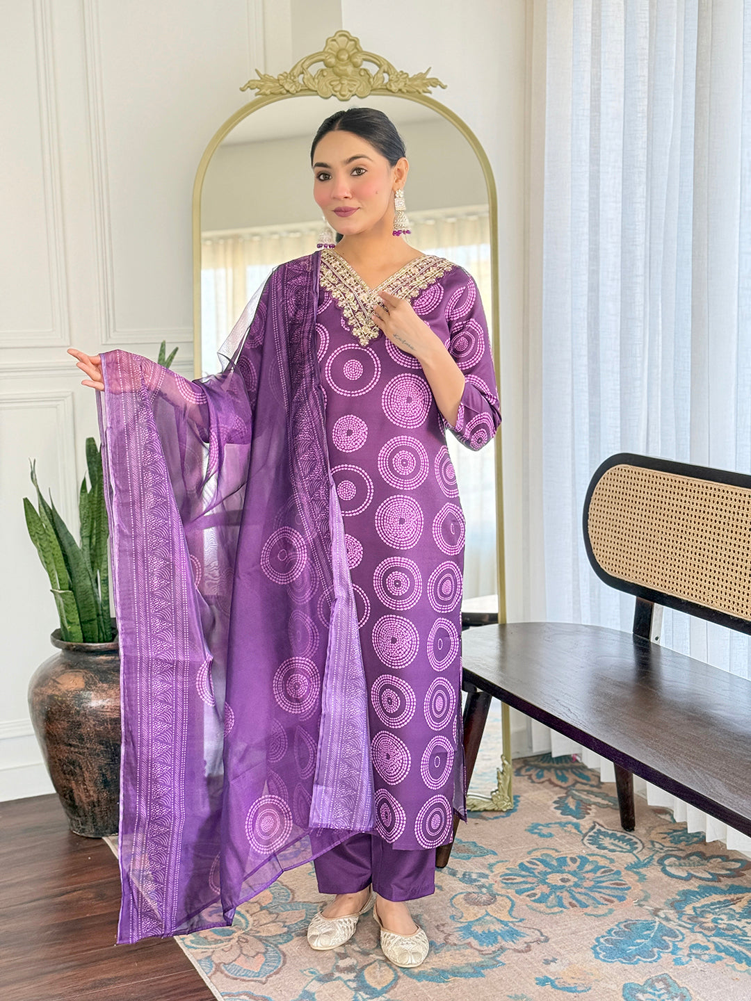 The52 Women's Gorgeous Rayon Embroidery Straight Kurta with Pant And Dupatta Set - Distacart