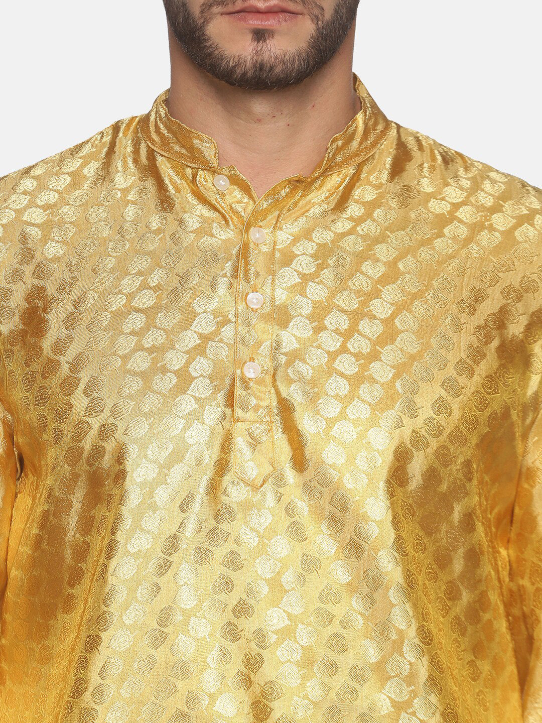 Sethukrishna Mens Gold-Toned Kurta with Pyjamas - Distacart