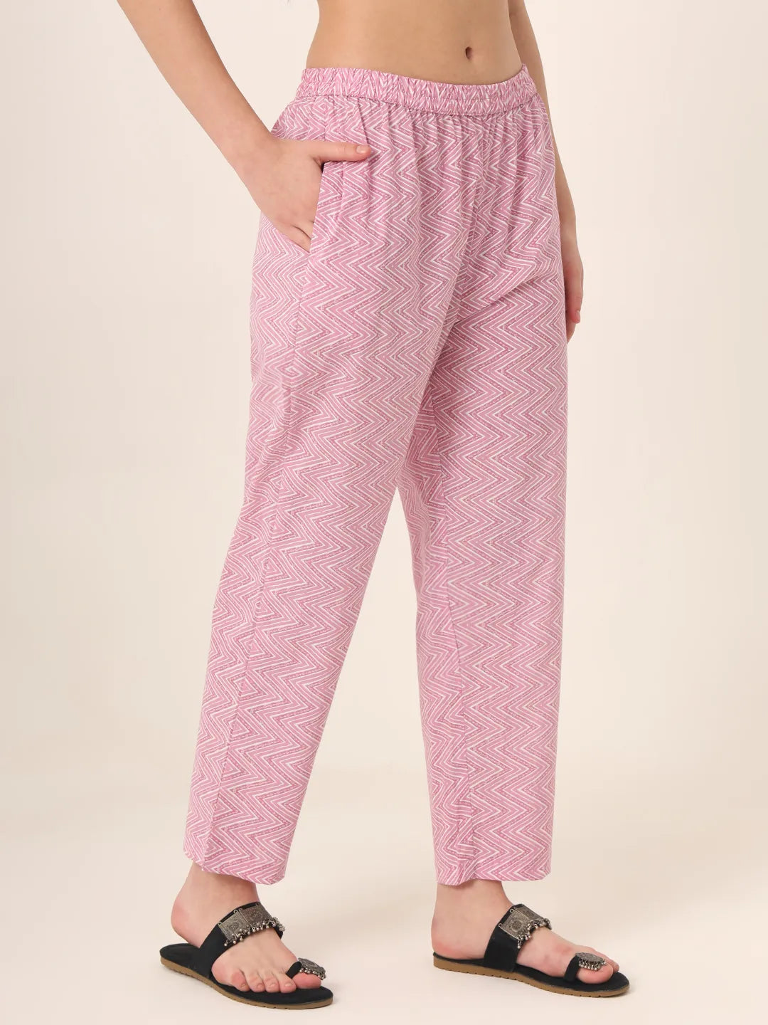 Yufta Pure Cotton Pink Kurta Dupatta Pant Set - Distacart