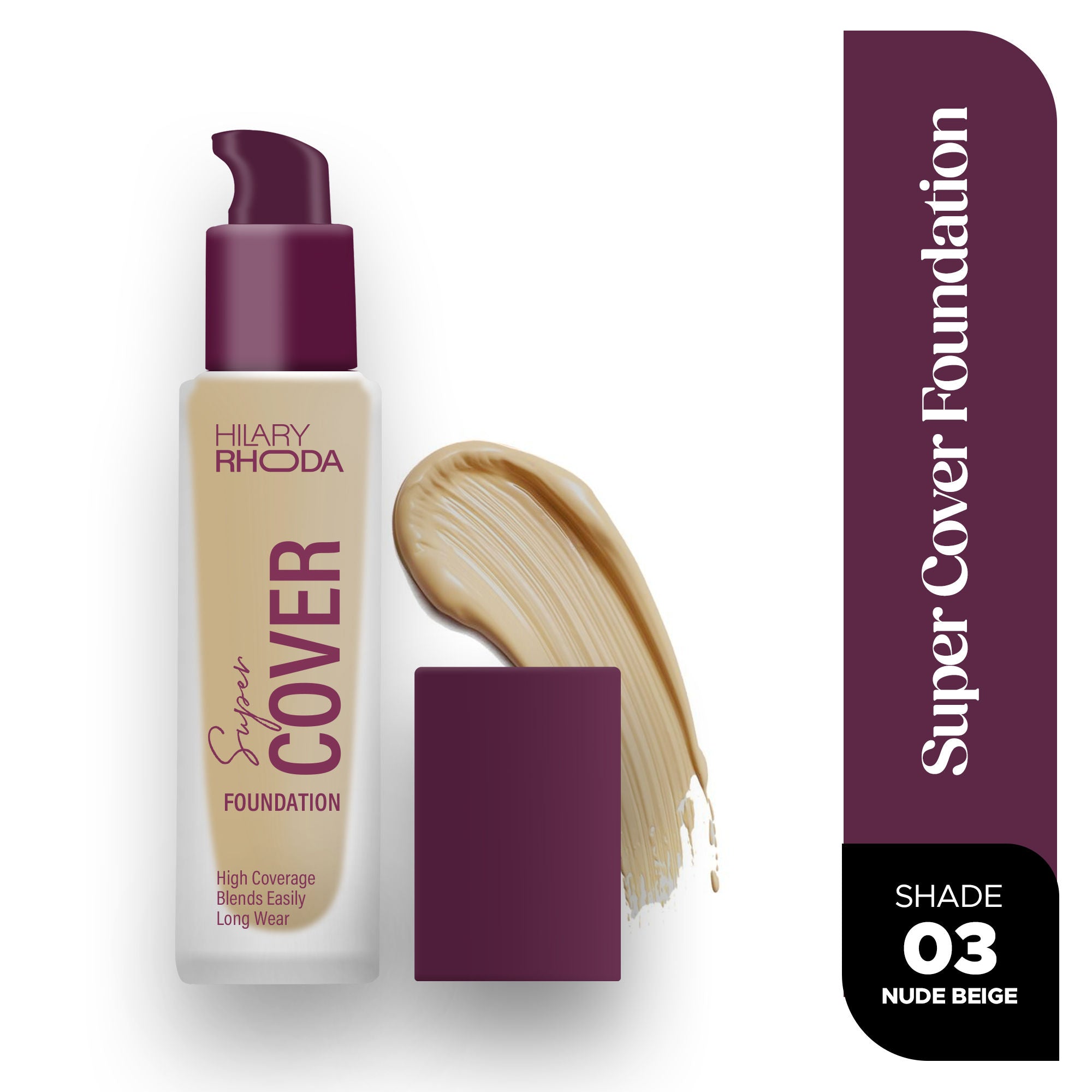 Hilary Rhoda Super Cover Waterproof Foundation - Nude Beige 03
