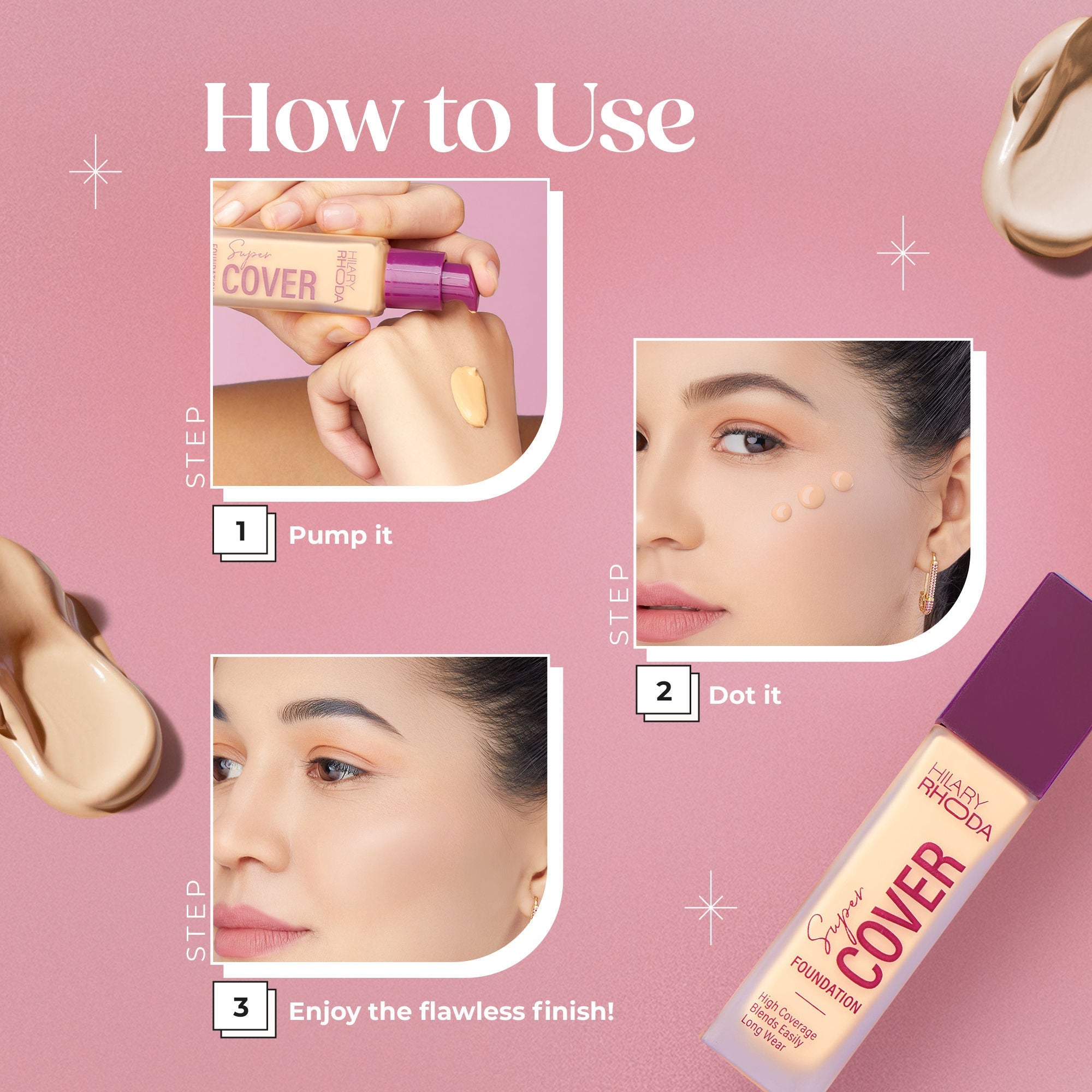 Hilary Rhoda Super Cover Waterproof Foundation - Golden Beige 04 - Distacart