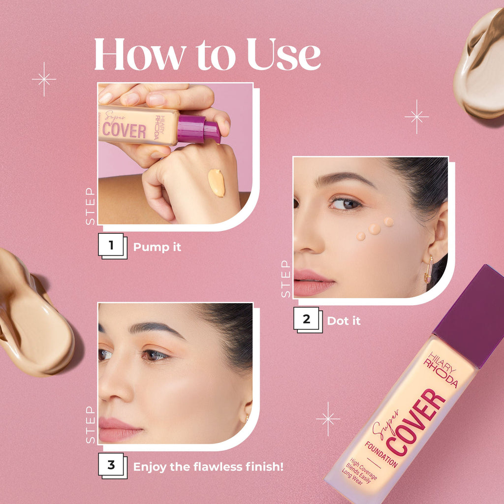 Hilary Rhoda Super Cover Waterproof Foundation - Warm Sun 06 - Distacart