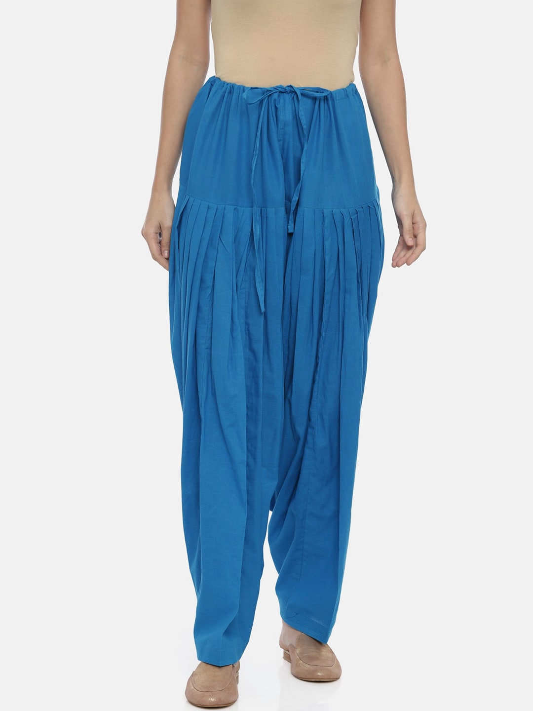 Souchii Turquoise Blue Solid Loose-Fit Patiala - Distacart