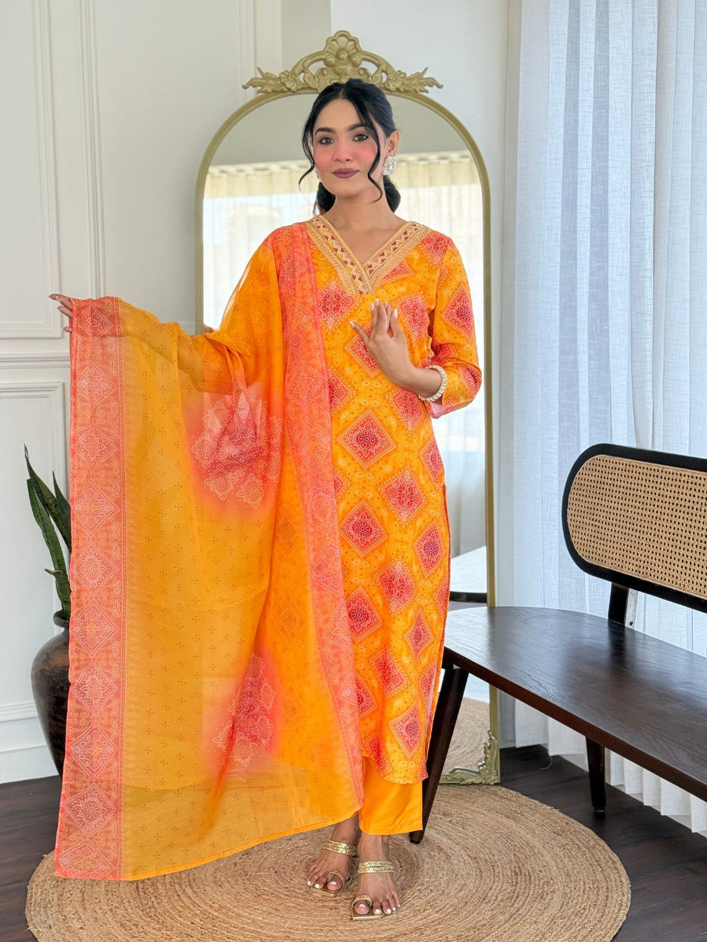 The52 Women's Beautiful Rayon Embroidery work Straight Kurta with Pant and Dupatta Set - Distacart