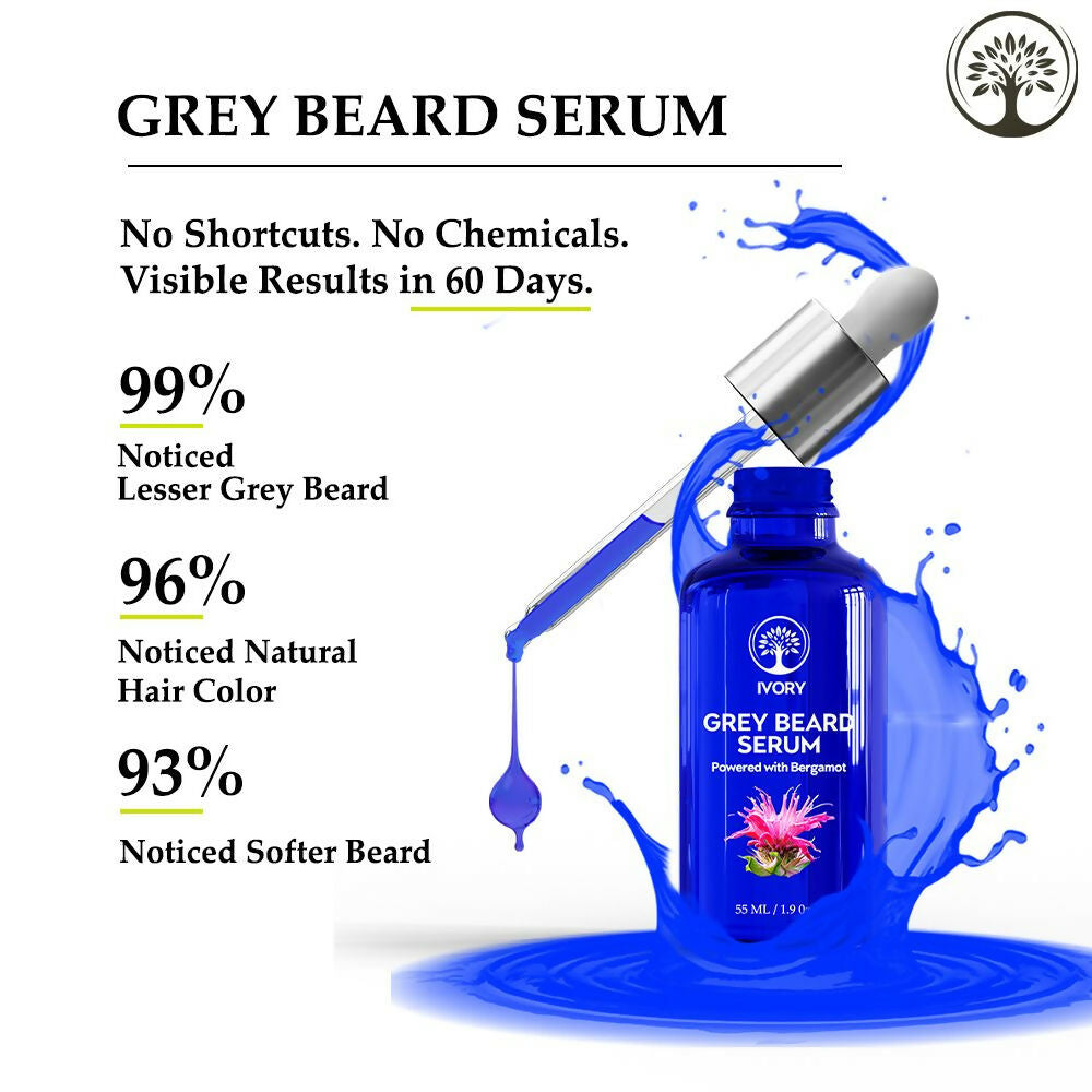 Ivory Natural Greys Beard Serum Restore Natural Black Color Of Grey White Beard - Distacart