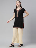 Souchii Beige Knitted Palazzos - Distacart