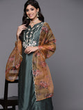 Indo Era Women Green Ethnic Motifs Embroidered Kurta with Trousers & With Dupatta - Distacart