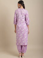 Sangria Women Floral Printed Pure Cotton Kurta with Salwar