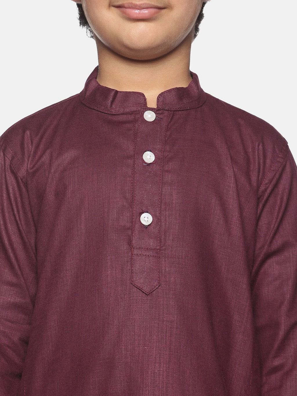 Sethukrishna Boys Maroon Pure Cotton Kurta with Pyjamas