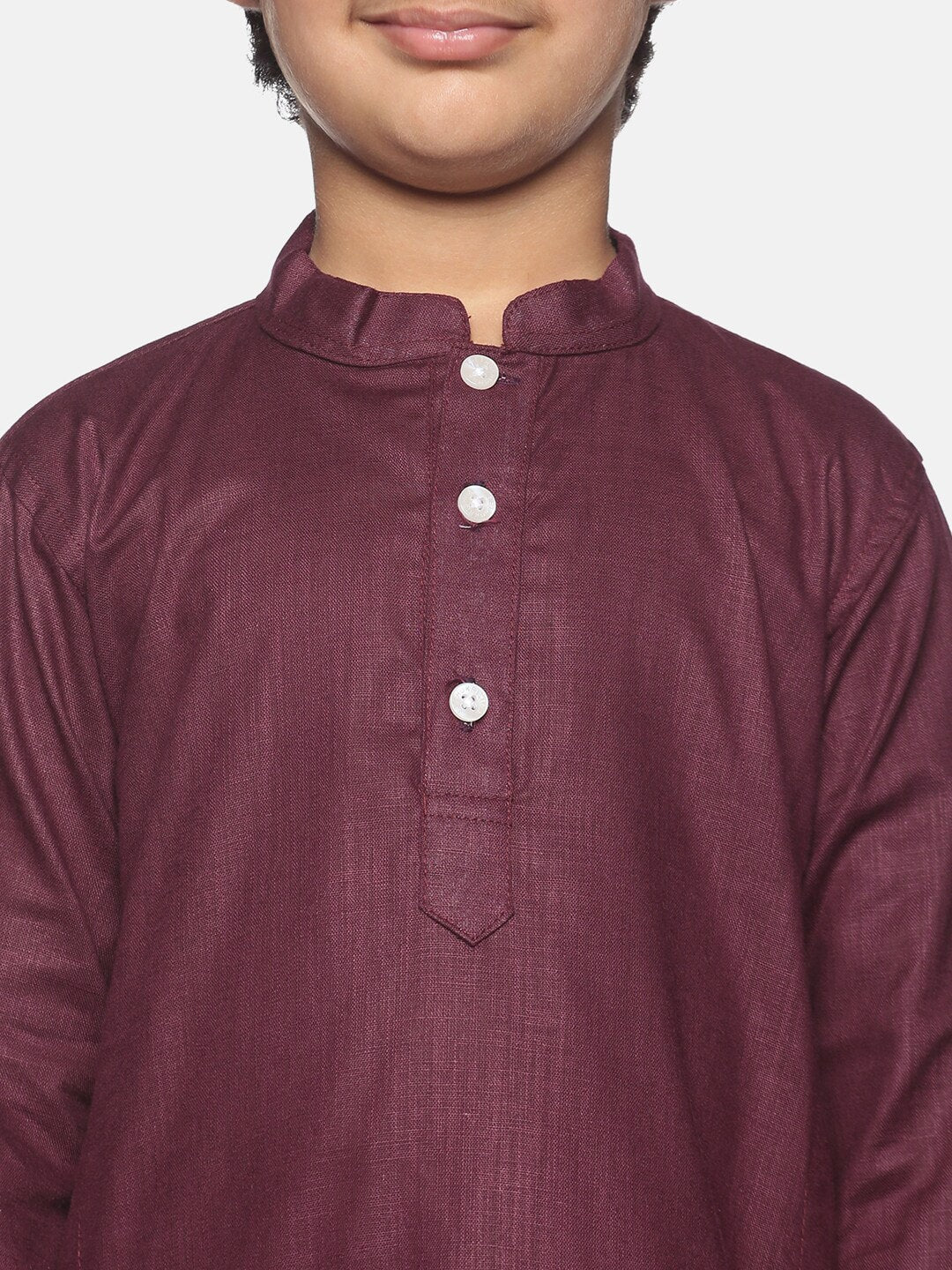 Sethukrishna Boys Maroon Pure Cotton Kurta with Pyjamas