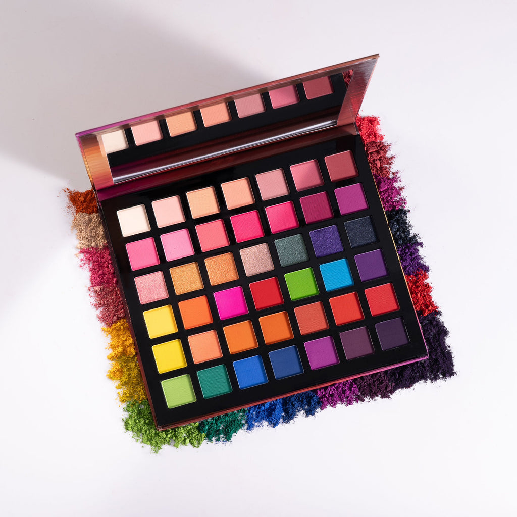 PAC Studio Prism Eyeshadow Palette X42 Sunset - Intense Pigment Payoff, Blendable Formula, Mattes & Shimmer