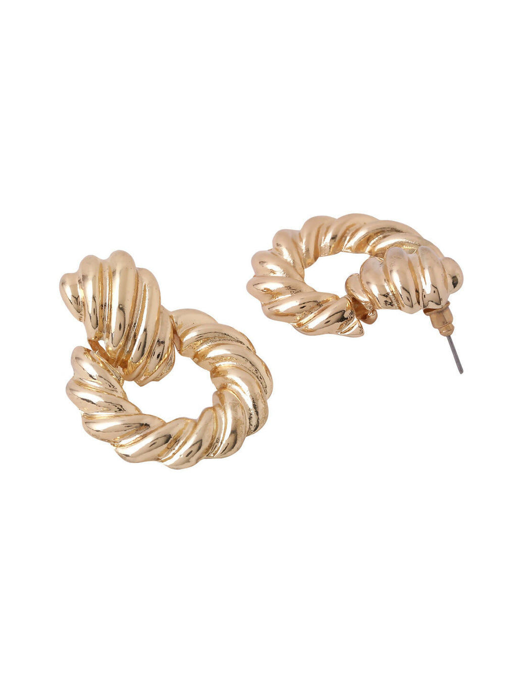 NVR Women Gold Toned Circular Drop Earrings - Distacart