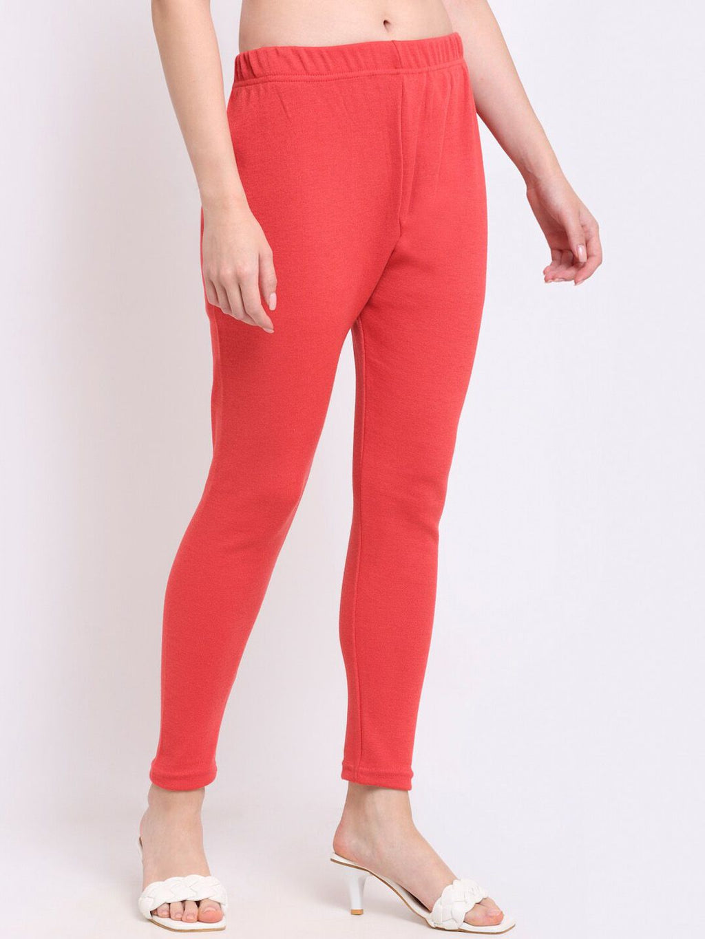 TAG 7 Women Pink Solid Woolen Leggings