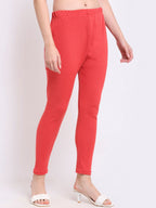 TAG 7 Women Pink Solid Woolen Leggings